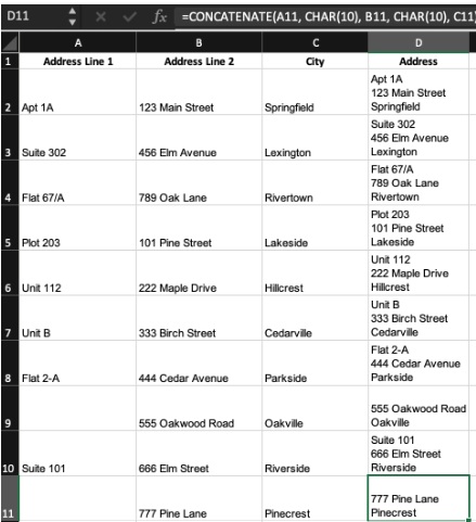  Integrating Line Breaks in Excel